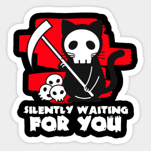 Cute Grim Reaper Cat Sticker